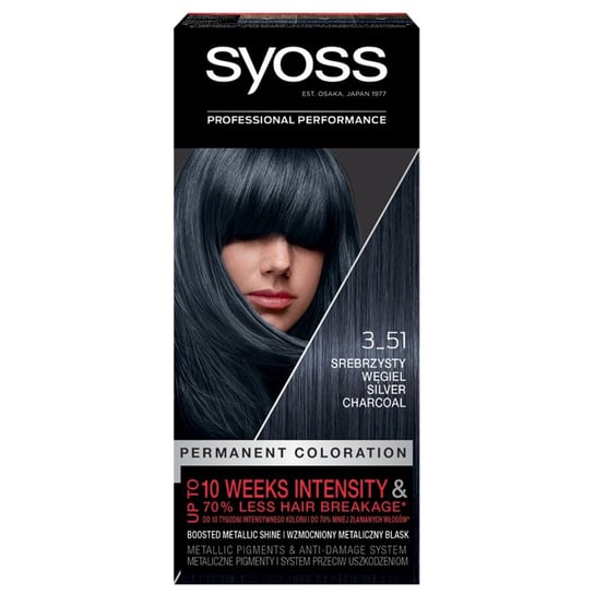Syoss, Permanent Coloration, farba do włosów 3_51 Srebrzysty Węgiel Syoss