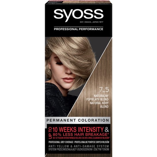 Syoss Permanent coloration farba do włosów trwale koloryzująca 7_5 naturalny popielaty blond Syoss
