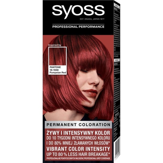 Syoss Permanent coloration pantone farba do włosów trwale koloryzująca 5-72 wulkaniczna czerwień pompei Syoss