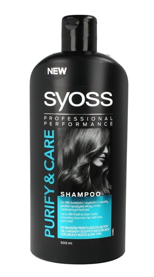 Syoss, Purify & Care, szampon do włosów przetłuszczających i nasady i suchych na końcach, 500 ml Syoss