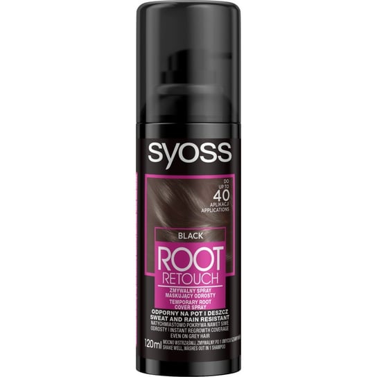 Syoss, Root Retoucher, spray maskujący odrosty Black, 120 ml Syoss