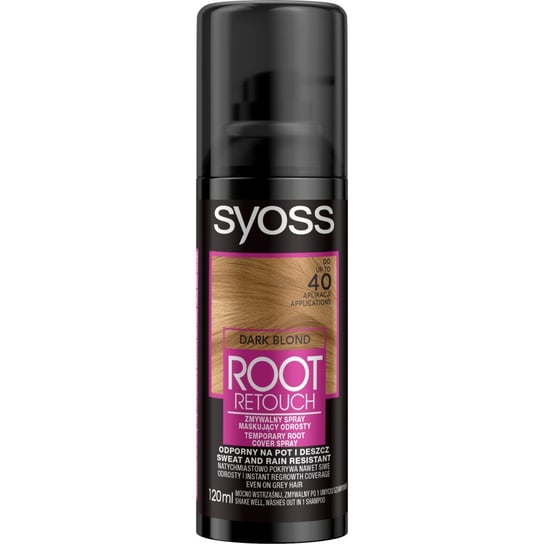 Syoss, Root Retoucher, spray maskujący odrosty Ciemny Blond, 120 ml Syoss