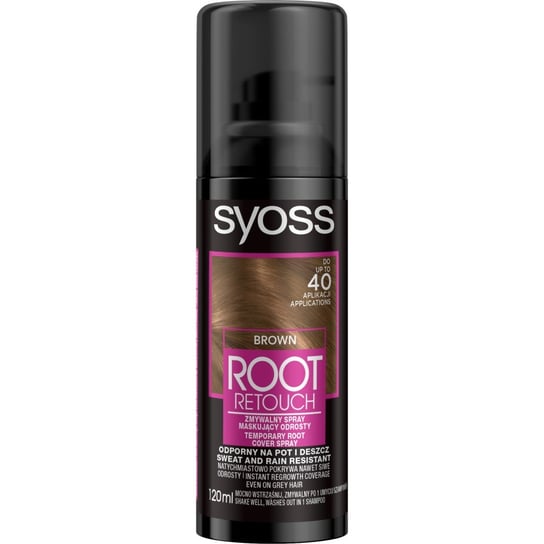 Syoss, Root Retoucher, spray maskujący odrosty Średni Brąz, 120 ml Syoss