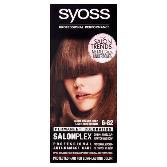Syoss, Salon Plex, farba do włosów 6-82 Jasny Różany Brąz Syoss