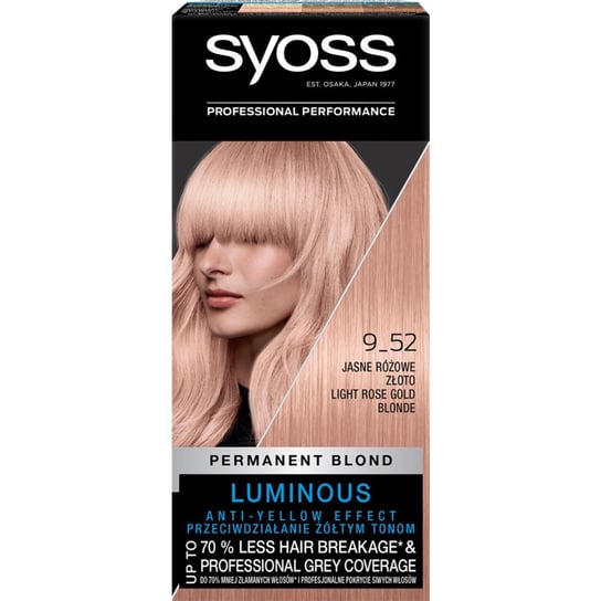 Syoss, Salon Plex, farba do włosów 9-52 Jasne Różowe Złoto Syoss