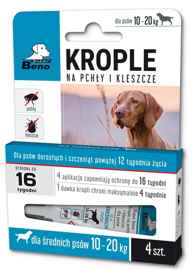 SYPER BENO krople na pchły i kleszcze  dla średnich psów 10/20kg Inna marka