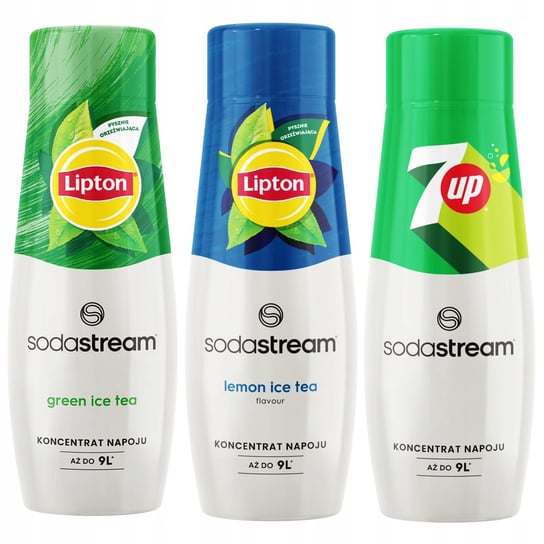 Syropy SODASTREAM Lipton Lemon Ice Tea + Lipton Green Zielona Herbata + 7UP SodaStream