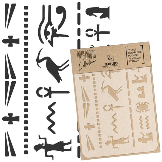 Szablon malarski scrapbooking – craft // EGIPSKIE HIEROGLIFY // A4 nakleo
