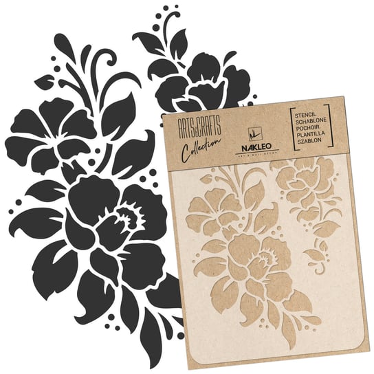 Szablon Malarski Scrapbooking – Craft // Kwiaty – Ramka #2 // A3 Nakleo