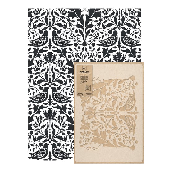 Szablon Malarski Wielokrotny Powtarzalny // William Morris Floral Birds nakleo