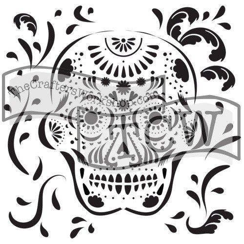 Szablon, meksykańska czaszka, 15,2 cm The Crafter's Workshop