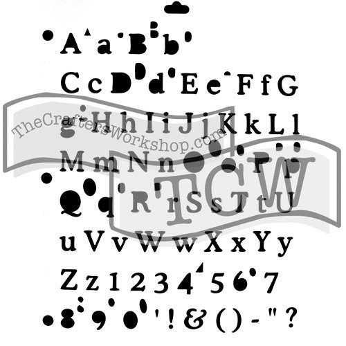 Szablon, mini alfabet z tablicy The Crafter's Workshop