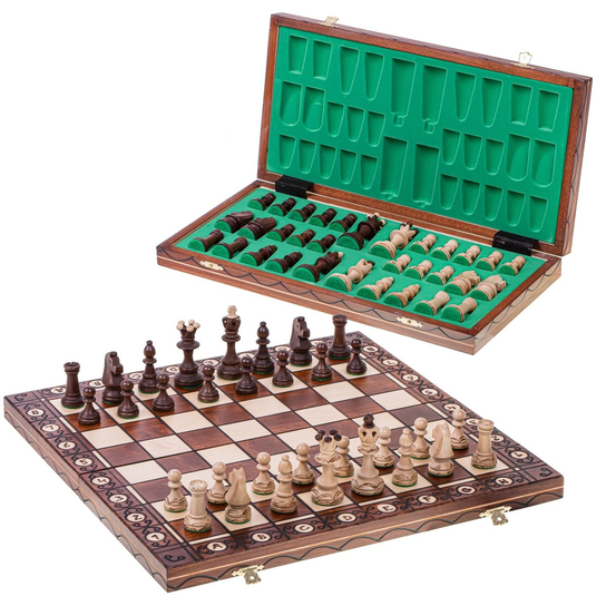 Szachy Drewniane CONSUL - 48 x 48 cm Figury szachowe obciążane SQUARE