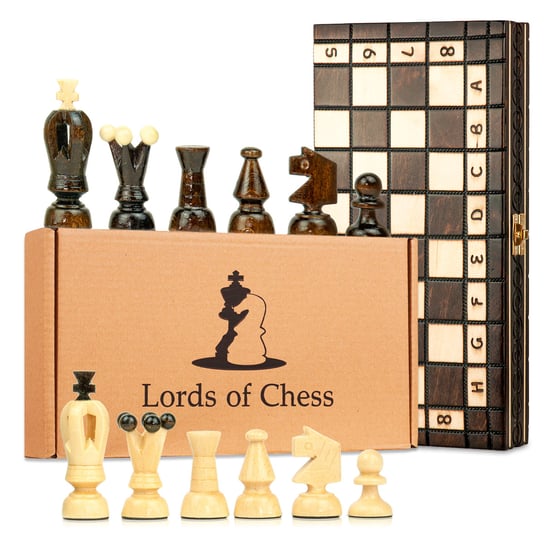 Szachy Drewniane Szachownica Ekskluzywna 31 cm - Zestaw Szachowy Chess Board Składana Plansza z Figurami Szachowymi dla Dzieci i Dorosłych Amazinggirl