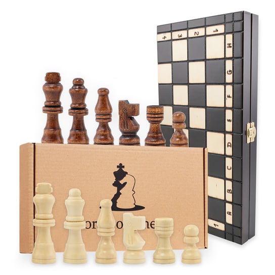 Szachy Drewniane Szachownica Ekskluzywna 40 cm - Zestaw Szachowy Chess Board Składana Plansza z Figurami Szachowymi dla Dzieci i Dorosłych Amazinggirl