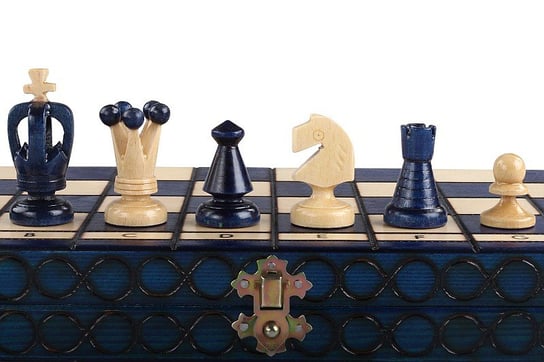 Szachy Królewskie Średnie (35X35Cm) Kolor Niebieski Sunrise Chess & Games Sunrise Chess & Games
