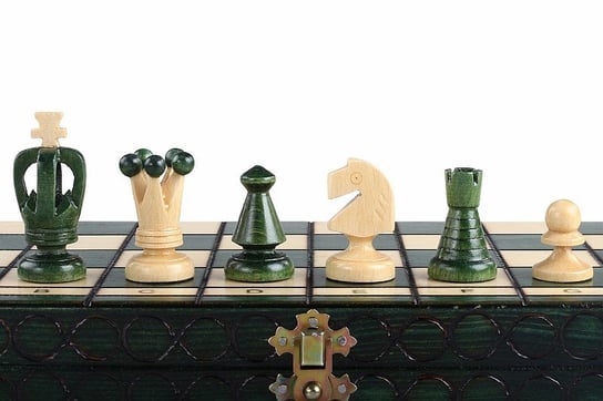 Szachy Królewskie Średnie (35X35Cm) Kolor Zielony Sunrise Chess & Games