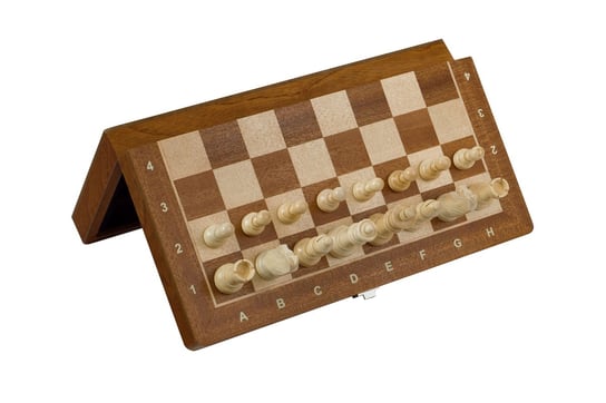 SZACHY MAGNETYCZNE INTARSJOWANE 31 cm (mahoń/klon) Sunrise Chess & Games