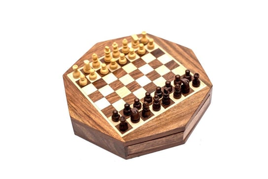 Szachy magnetyczne w ośmiokątnym pudełku - G236, gra planszowa, logiczna, GIFTDECO GIFTDECO