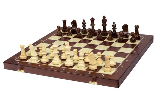 Szachy Treningowe  Drewniane 48 Cm Dociążane Metalem (Pole 50 Mm, Król 90 Mm) Sunrise Chess & Games