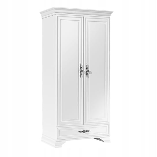 Szafa biała ubraniowa, garderoba, PREMIUM, 100 cm szuflada, pojemna WERSAL Furnimasters