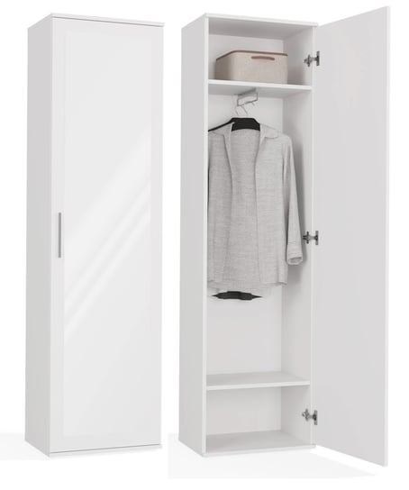 Szafa DUO Biała z Lustrem do Przedpokoju TOPESHOP 180x50x35 cm Topeshop