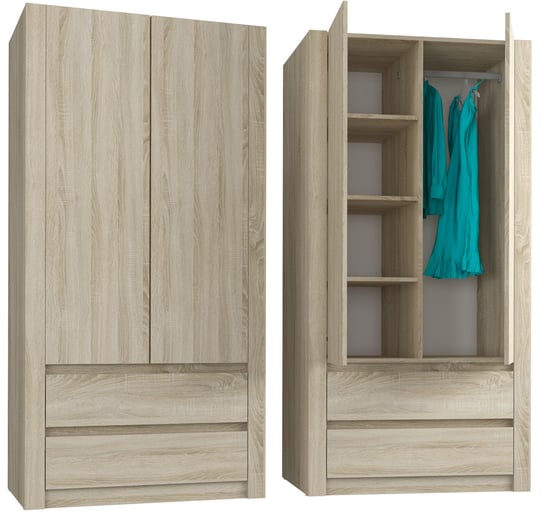 Szafa Garderoba Mobene Modern 90 X 180 X 55 Cm Szuflada B-20 sonoma Mobene