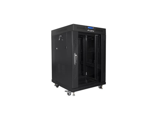 SZAFA INSTALACYJNA RACK STOJĄCA 19" 15U 600X600 CZARNA DRZWI SZKLANE LCD LANBERG (FLAT PACK) Lanberg