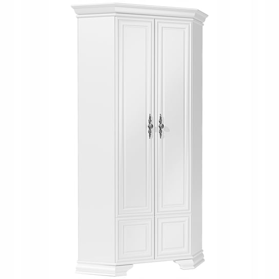 Szafa narożna duża, biała, garderoba, PREMIUM, półki, 98 x 225 cm, WERSAL Furnimasters