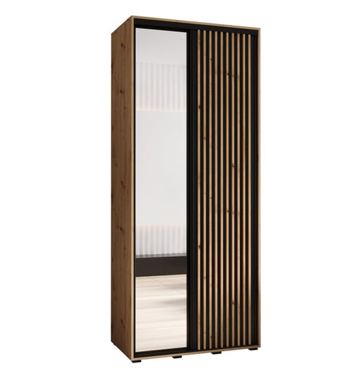 Szafa przesuwna Garderoba LANKO 2 120 gł. 60 artisan/czarny Abiks Meble