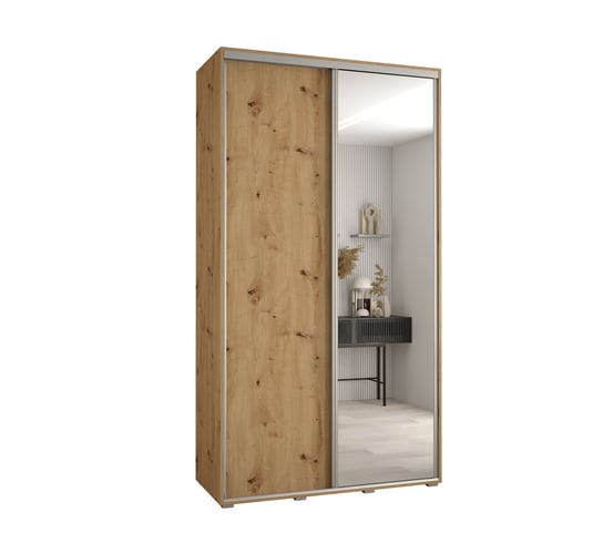Szafa przesuwna wysoka Davos 3 140 gł. 45 artisan + artisan + srebrny Abiks Meble