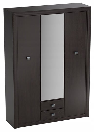 Szafa ubraniowa garderoba z lustrem czarna duża, półki, szuflady 164cm KOEN Furnimasters