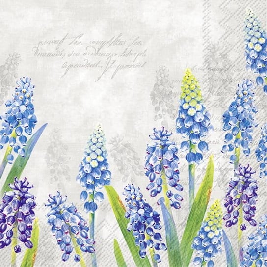 SZAFIRKI serwetki ozdobne papierowe - 33x33 cm - niebieskie kwiaty Inna marka