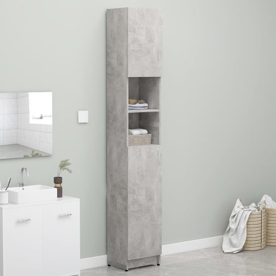 Szafka łazienkowa, szarość betonu 32x25,5x190 cm, płyta wiórowa vidaXL