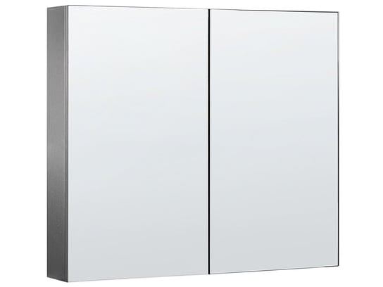 Szafka łazienkowa wisząca z lustrem 80 x 70 cm czarna NAVARRA Beliani