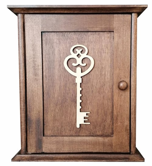 Szafka na klucze, ciemny brąz, drewniany klucz Prowansalska Manufaktura