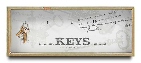 Szafka na klucze Retro, biało-brązowa, 41x3,5x16 cm Pigmejka