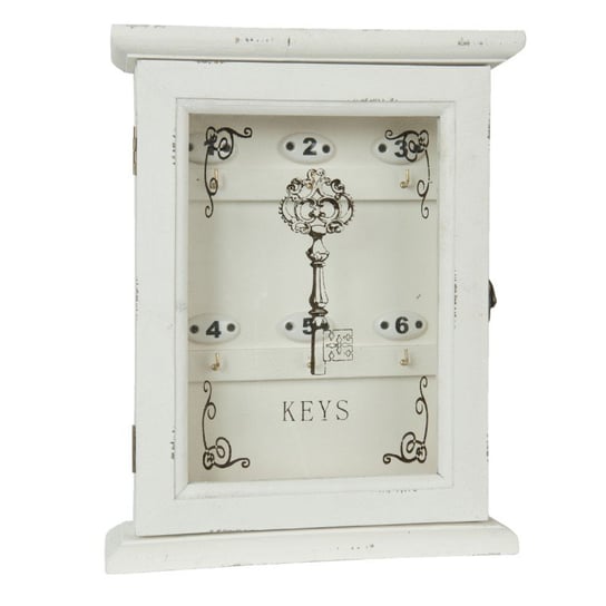 Szafka na klucze z numerami CLAYRE&EEF, biała, 32x28x8 cm Clayre & Eef
