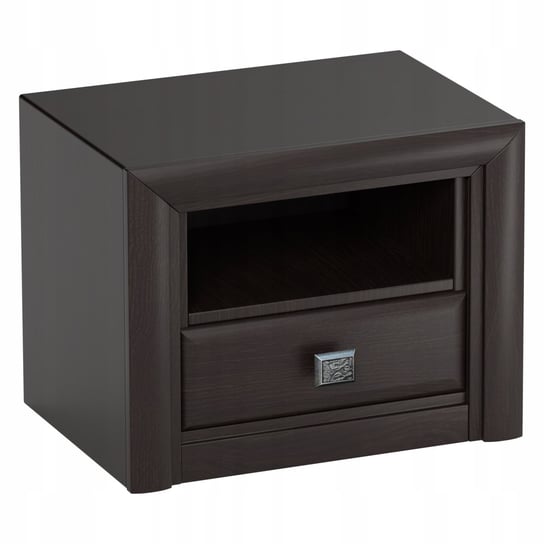 Szafka nocna czarna wenge, stolik nocny, szuflada, do sypialni 59 cm, KOEN Furnimasters