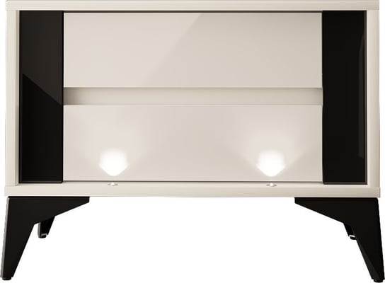 Szafka nocna stolik EVEL 04 biały połysk + LED MATKAM