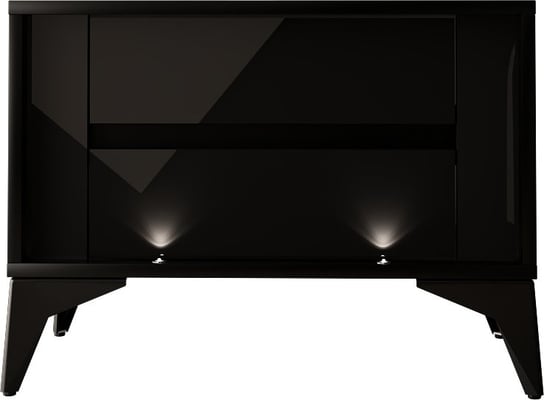 Szafka nocna stolik EVEL 04 czarny połysk + LED MATKAM