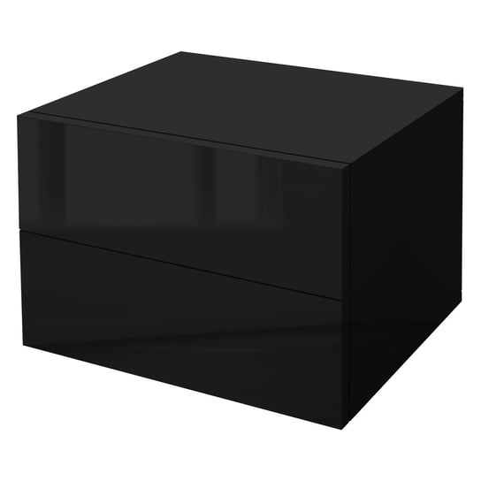 Szafka nocna z dwiema szufladami 42x29x30 cm czarny błyszczący wzór ML ML-DESIGN