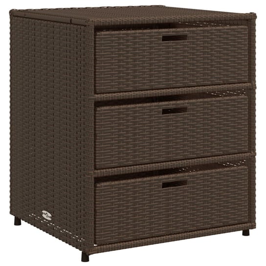 Szafka ogrodowa rattan PE 55x59x69cm brązowa Zakito Home