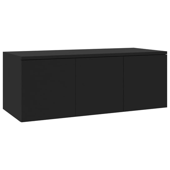 Szafka pod TV, 3 szuflady, czarna, 80x34x30 cm / AAALOE Zakito