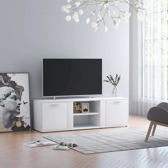 Szafka pod TV, biała, 120x34x37 cm, płyta wiórowa vidaXL