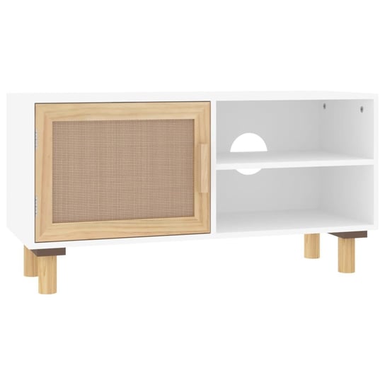 Szafka pod TV Rattanowa 80x30x40 cm biała Zakito Home