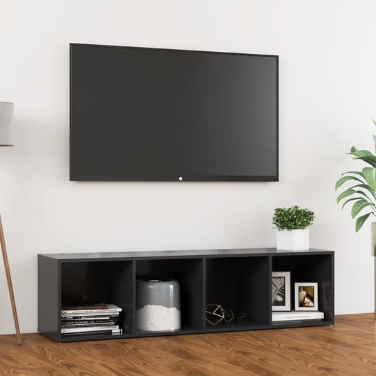 Szafka pod TV, szara, 142,5 x 35 x 36,5 cm, płyta wiórowa vidaXL