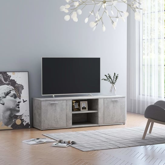Szafka pod TV, szarość betonu, 120x34x37 cm, płyta wiórowa vidaXL