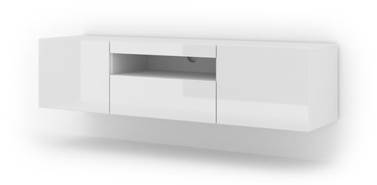 Szafka RTV AURA 150 uniwersalna biały połysk BIM Furniture