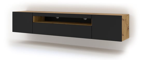 Szafka RTV AURA 200 dąb artisan / czarny mat BIM Furniture